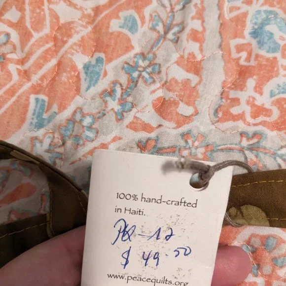 Peace Quilts Shoulder Tote Bag Tropical Fish and Floral Pattern - Picture 9 of 9